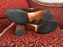 Load image into Gallery viewer, 60’s 70’s Gogo Gladiator Boots Size 7.5/8 Suede Brown Embroidered