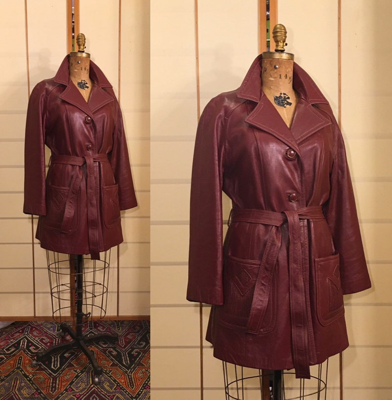 Vintage 70s Leather Long Coat,vtg 70s Jacket,mochaleather