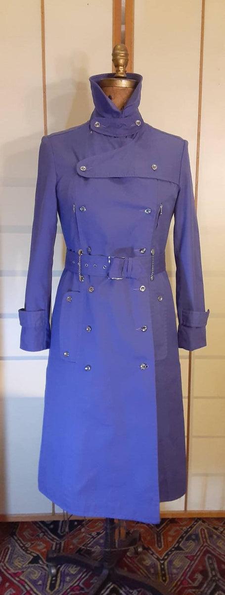 Vintage Women's 60s Spring MOD Purple Canvas Trench Spy Rain