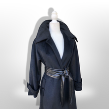 Load image into Gallery viewer, 60’s Vintage Black Vintage Wool Minimalist Coat