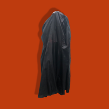 Load image into Gallery viewer, Vintage GLAM 80’s 90’s Rare Leather Long Cape Coat 38”Bust with Wide Belt Fitted and Flared Studio 54 Couture Super Model Runway The Matrix Goth SuperGlam