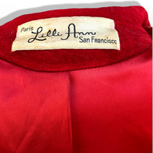 Load image into Gallery viewer, 60’s Vintage LIlli Ann Red Wool Swing Coat with Luxury Collar