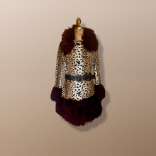 Load image into Gallery viewer, 60s Lilli Ann Mod Faux Leopard Faux Fur Print Genuine Mongolian Curly Lamb S