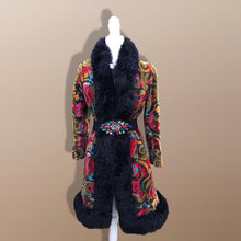 Load image into Gallery viewer, Vintage 70’s Coat Tapestry Needlepoint Carpet Haight Ashbury Boho Hippy Chic