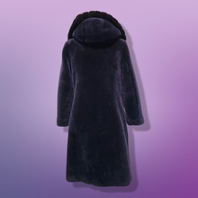 Load image into Gallery viewer, New Shearling and Mink Plum Purple Jeweled Hooded Luxury Coat