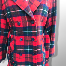 Load image into Gallery viewer, Pendleton Plaid Pure Virgin Wool Red and Black Fit and Flare Belted