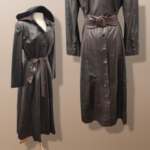 Load image into Gallery viewer, Made in Italy— Italian Lamb Leather Hooded Trench Coat Couture Full Length