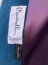 Load image into Gallery viewer, 60’s 70’s Velveteen Blue Coat Vegan Faux Fur Belted