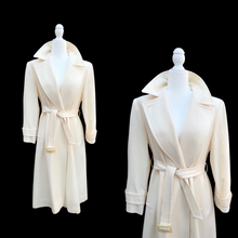 Load image into Gallery viewer, Pendleton White Cream Pure 100% Virgin Wool Belted Fitted and Flared Collared Coat