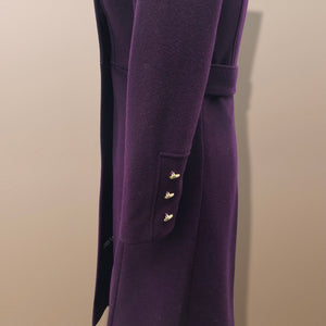 Vintage Deep Purple Military Style Wool Coat Fitted and Tailored