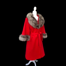 Load image into Gallery viewer, Vintage 60’s LIlli Ann Red Cape Coat Rhinestone Fit and Flare