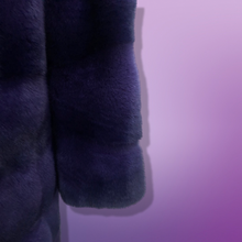 Load image into Gallery viewer, New Kopenhagen Purple Mink Horizontal Coat with Ombré Black Purple Whole Premium Dyed Mink Skins