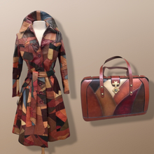 Load image into Gallery viewer, 70’s Iconic Rare Patchwork Leather Coat Trench Spy Studio 54 Original Michael Kors Melania Coat