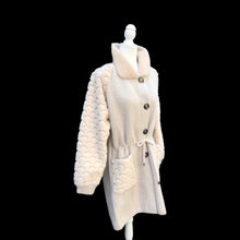 Load image into Gallery viewer, Brand New 100% Alpaca Jacket Sweater with Sculpted Sheepskin Sleeves One Size Fits Most