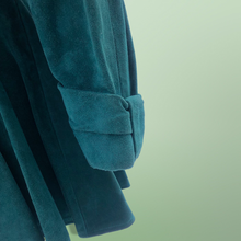 Load image into Gallery viewer, 80’s 90’s Green Suede Cape Coat Jacket Belted and Skirted