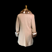 Load image into Gallery viewer, 60s Lilli Ann Mod Pinup Rabbit Leopard Print Coat---Pinup Real Rabbit Fur Printed with Leopard Mod Princess S/M