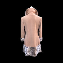 Load image into Gallery viewer, Vintage 60’s Mod Camel Wool Faux Fur Leopard Spotted Print Coat Bondi’s Fifth Ave