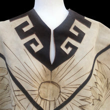 Load image into Gallery viewer, 70’s Suede Eagle Rising Phoenix Sun Poncho Serape Carved Suede Fringe Native Unisex One Size Fits All One of a Kind