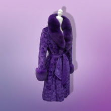 Load image into Gallery viewer, Purple Mink and Fox Fur Coat Winter Couture Perfect for Gift