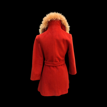 Load image into Gallery viewer, 70’s Vintage Coat Fall Orange with Wool and Shearling Collar Penny Lane Boho Style
