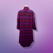 Load image into Gallery viewer, Vintage Purple Pink Pure Mohair Wool Plaid Coat