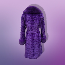 Load image into Gallery viewer, Purple Mink and Fox Fur Coat Winter Couture Perfect for Gift