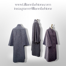 Load image into Gallery viewer, 70’s Tweed Irish Cape Coat with Bell Sleeves ~Brand Donegal Made in Ireland 100% Pure Wool Cape Coat Bell Sleeves