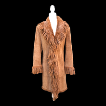 Load image into Gallery viewer, Vintage Fringe Suede and Fur Western Duster Coat Native Southwestern Cowgirl Boho Bohemian Fashion