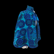 Load image into Gallery viewer, 60’s 70’s Tapestry Turquoise Blue Cape Poncho Bag Purse Set Carpet Needlepoint