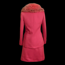 Load image into Gallery viewer, 60’s Vintage Pink Lilli Ann Two Piece Skirt Suit with Pink Silver Fox Fur Collar