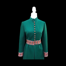 Load image into Gallery viewer, 60’s Green Embroidered Button Down Coat Dress
