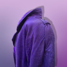 Load image into Gallery viewer, Vintage 80’s 90’s Glam Purple Violet Glam Lamb Leather Jacket with Full Fur Trim in Croc Print so Prince Purple Rain