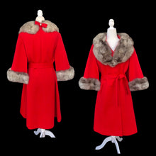 Load image into Gallery viewer, Vintage 60’s LIlli Ann Red Cape Coat Rhinestone Fit and Flare
