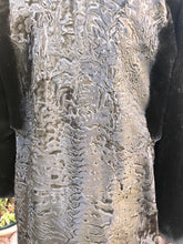 Load image into Gallery viewer, Vintage Couture 80’s Does 40’s Vintage Fur Coat Genuine Broadtail Persian Lamb Sheared Beaver Bishop Sleeve Puff Sleeve Old Glamour Hollywood