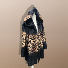 Load image into Gallery viewer, Hooded Mink Luxury Coat Leather with Dyed Design