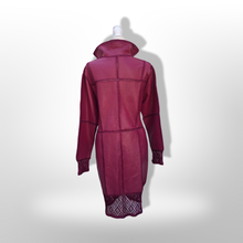 Load image into Gallery viewer, Brand New Deadstock Vintage 90’s Pink Leather Magenta Lace Duster Coat