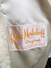 Load image into Gallery viewer, Vintage Robert Meshekoff Faux Persian Lamb Astrakhan White Belted Full Length Double Breasted Coat