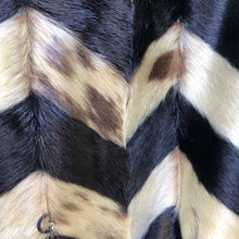 Load image into Gallery viewer, Rare Seal Skin Chevron Coat with Mink Collar Black and White Piano Virtuoso Master Furrier Design