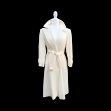 Load image into Gallery viewer, Pendleton White Cream Pure 100% Virgin Wool Belted Fitted and Flared Collared Coat