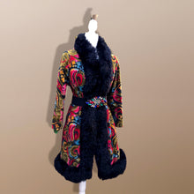Load image into Gallery viewer, Vintage 70’s Coat Tapestry Needlepoint Carpet Haight Ashbury Boho Hippy Chic