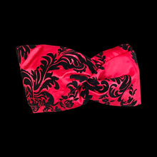Load image into Gallery viewer, Red Headband Satin and Velvet Brocade Turban Extra wide headband