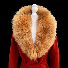 Load image into Gallery viewer, 70’s Vintage Coat Fall Orange with Wool and Shearling Collar Penny Lane Boho Style