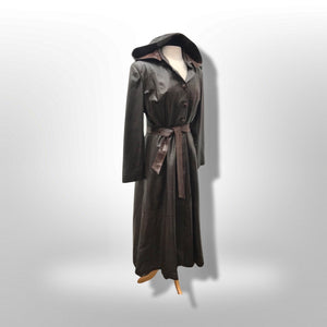 Made in Italy— Italian Lamb Leather Hooded Trench Coat Couture Full Length