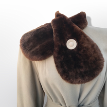 Load image into Gallery viewer, Collectible Rare 30’s early 40’s Coat Cashmere Wool and Scalloped Mouton Fur Balloon Sleeves Fitted and Flared