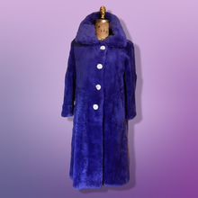 Load image into Gallery viewer, Women's Vintage Coat- 60s Mod Purple Fur Sheared Beaver Swing Mod Fit Flare Flexible Size S/M/L Mad Men Long