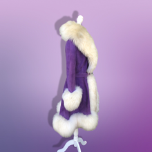 Load image into Gallery viewer, Vintage 70’s Collectible Lilli Ann Purple Suede and Massive Sheepskin Shearling Coat Penny Lane Almost Famous Princess Cut Fit and Flare Hippy Boho Chic Jessica Simpson