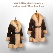 Load image into Gallery viewer, Vintage Coat 70’s Brown MASSIVE Shearling Curly Lamb White Couture Princess Boho Penny Lane Russian Princess Winter Fall Sumptuous Luxury