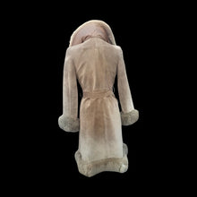 Load image into Gallery viewer, Women's Vintage Coat- 70s Suede Shearling Princess Fluffy Penny Lane Russian Princess Fit and Flare Coat Boho Chic Hippy afghan