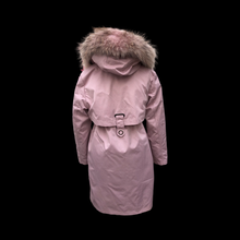 Load image into Gallery viewer, New Pink Mauve Colored Parka Coat Hooded with Fox Fur and  Removable Fur Liner Water and Snow-proof Versatile