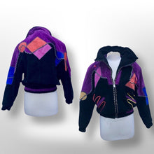 Load image into Gallery viewer, 80’s 90’s Suede Colorful “In Living Color” Saved by the Bell era Bomber Jacket Coat